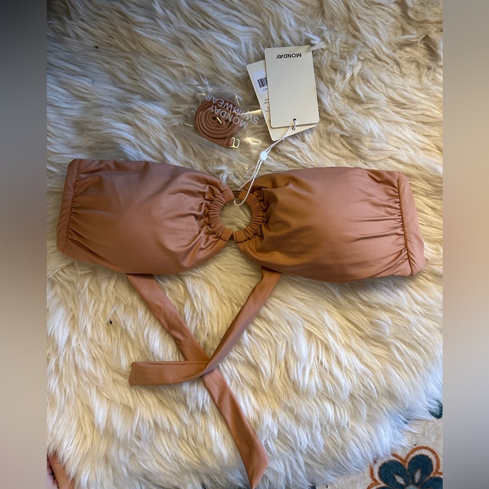 Monday Swimwear - Ring-Front Bandeau Bikini Top, size M